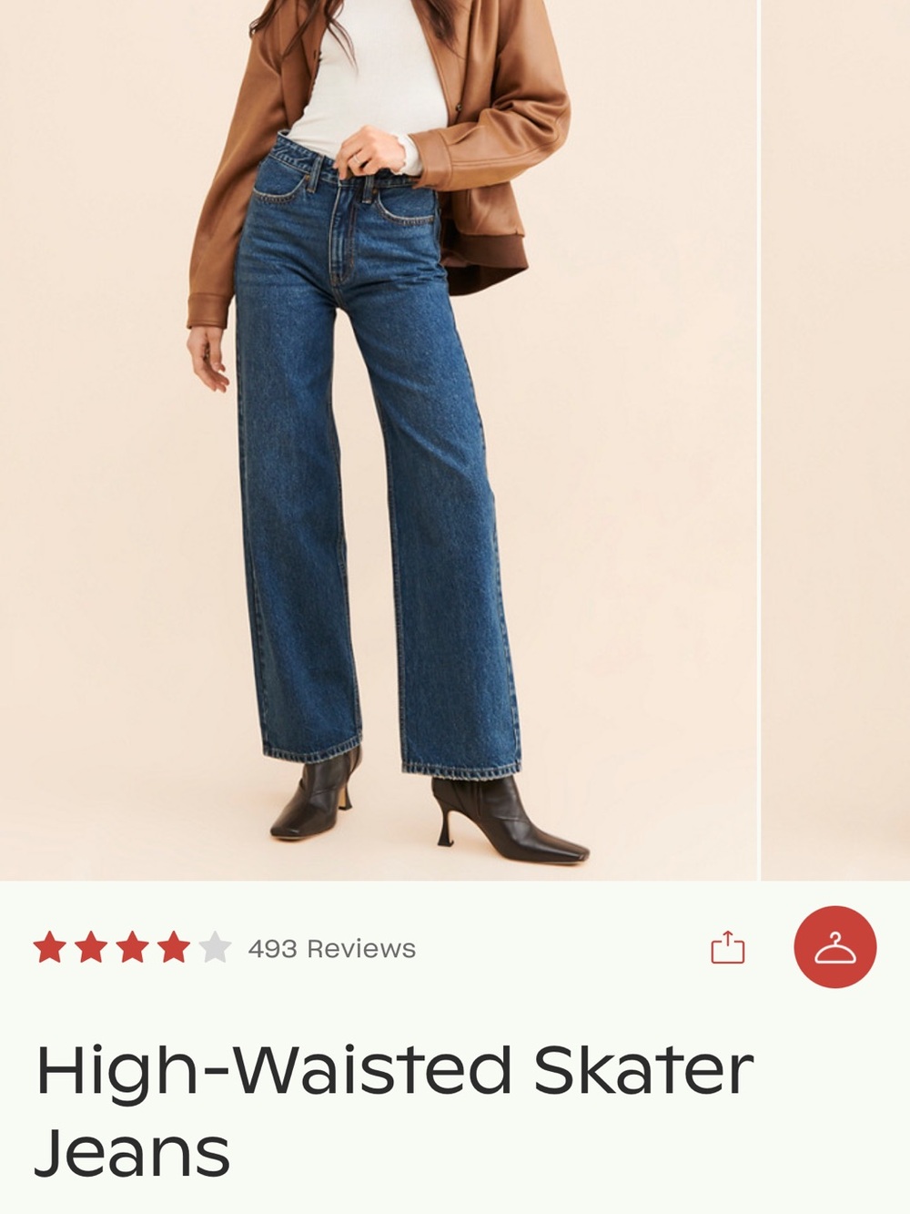 High-Rise Wide-Leg Jeans in Deep Blue